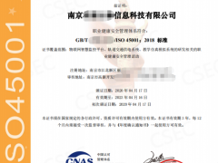 ISO45001職業(yè)健康安全管理體系認(rèn)證證書(shū) ISO三體系認(rèn)證