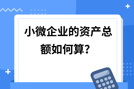 小微企業(yè)的資產(chǎn)總額如何算？